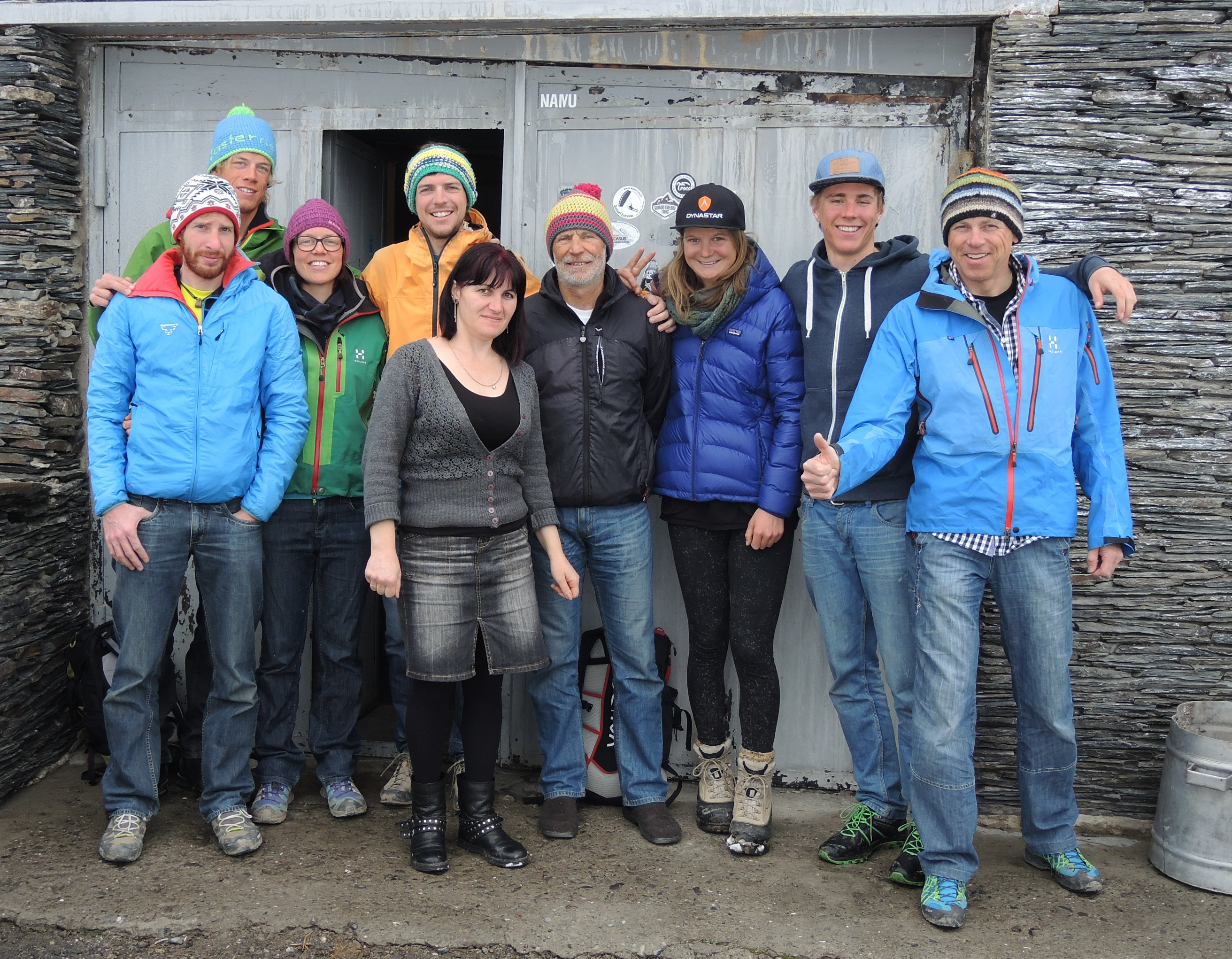 Das Team (v.l.) Emu, Flo, Alex, Martin, unsere Köchin, Hans, Johanna, Sebastian, Udo