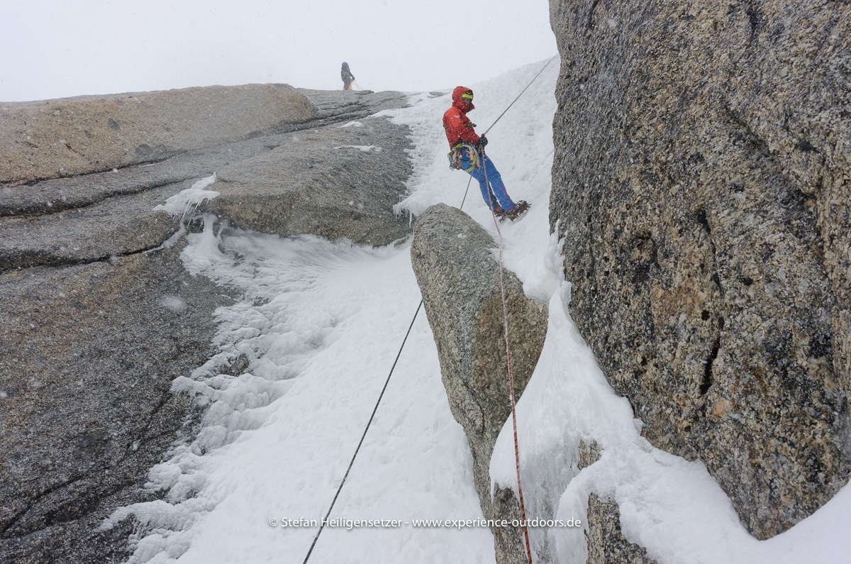 Schneetreiben und wenig Betrieb - Chéré Couloir